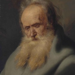 Side portrait of an old man